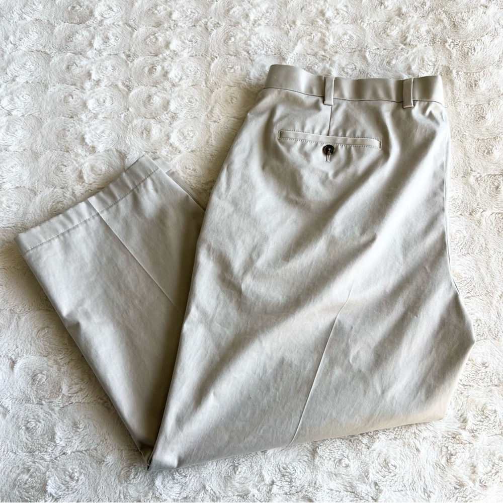 Brooks Brothers Pants Mens 43x25 (Tag 44x30) Beige Clark Flat Front Straight Leg